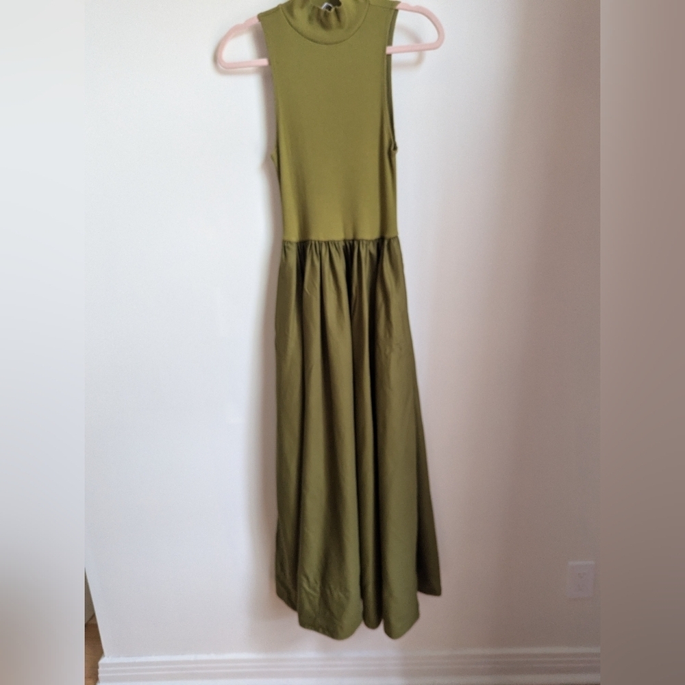 REFORMATION Green Organic Cotton Mininalist Feminine Maxi Dress Size Small - Picture 2 of 12